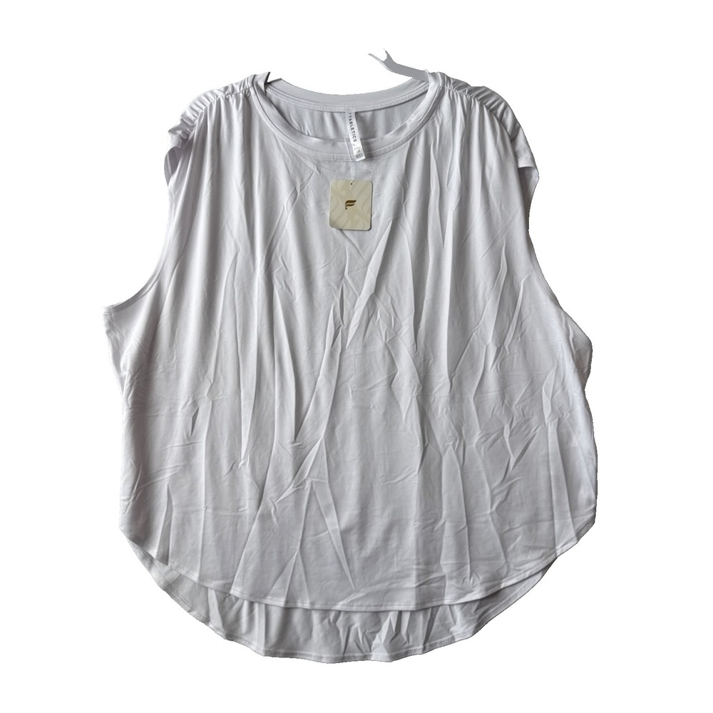 Fabletics NWT Dry Flex Tunic Tank Top Classic White XXL Moisture Wicking Gym